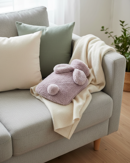 Flauschige Wärmflasche Tier - kuscheliger Hase - Ansicht 1