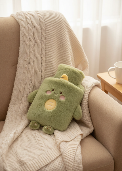 Grüne Wärmflasche Kuscheltiere - kuschelig warm - Ansicht 1