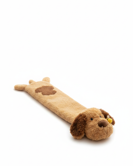 Lange Wärmflasche mit braunen Flecken - kuscheliger Hund - Ansicht 5