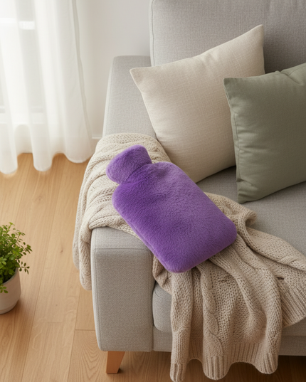 Flauschige Lila Wärmflaschen - kuschelig durch kalte Tage - Ansicht 2