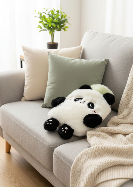 Stofftier mit Wärmflasche - kuscheliger Panda - Ansicht 1
