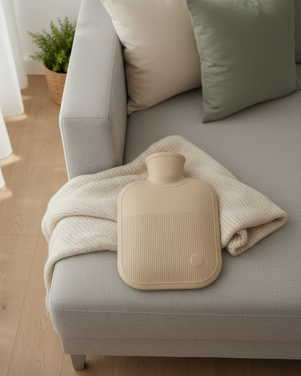 Wärmflasche mit Bezug in Beige - kuschelig warm - Ansicht 2