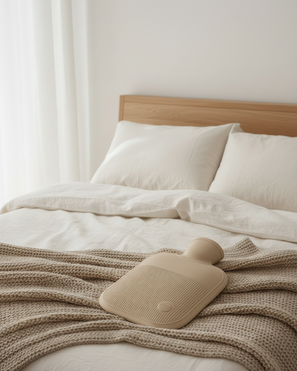 Wärmflasche mit Bezug in Beige - kuschelig warm - Ansicht 3