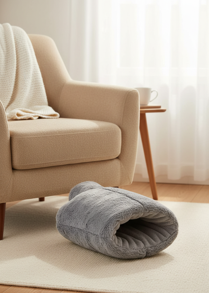 Wärmflasche mit Bezug für Füße - flauschig warm - Ansicht 1