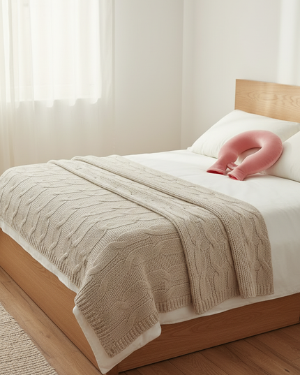 Wärmflasche mit Bezug in Rosa - kuschelig für Nacken - Ansicht 3